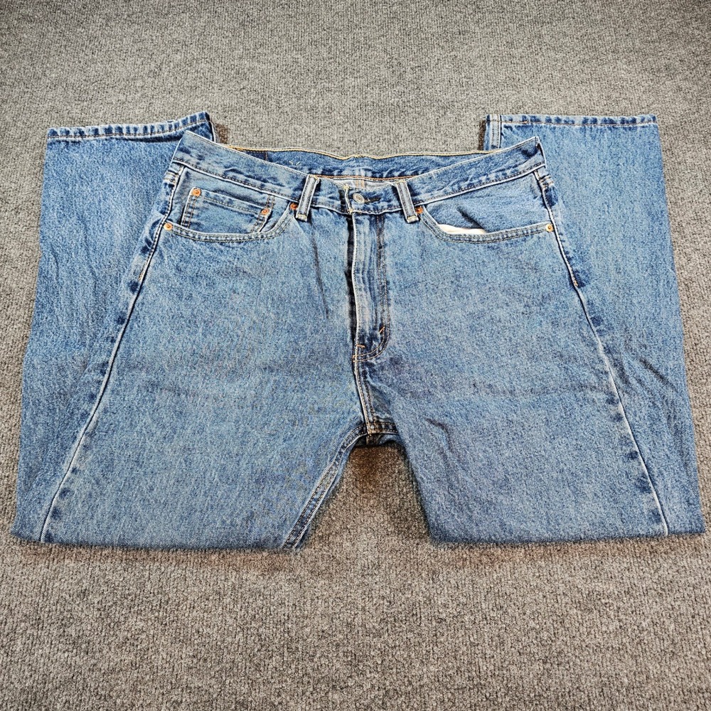 Levi's 505 Mens 36x28 (36x29 Tag) Blue Straight Leg Jeans Regular Fit Casual